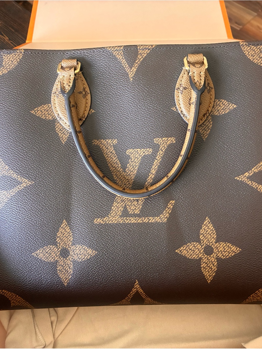 Louis Vuitton Monogram Giant Pattern Tote in Brown